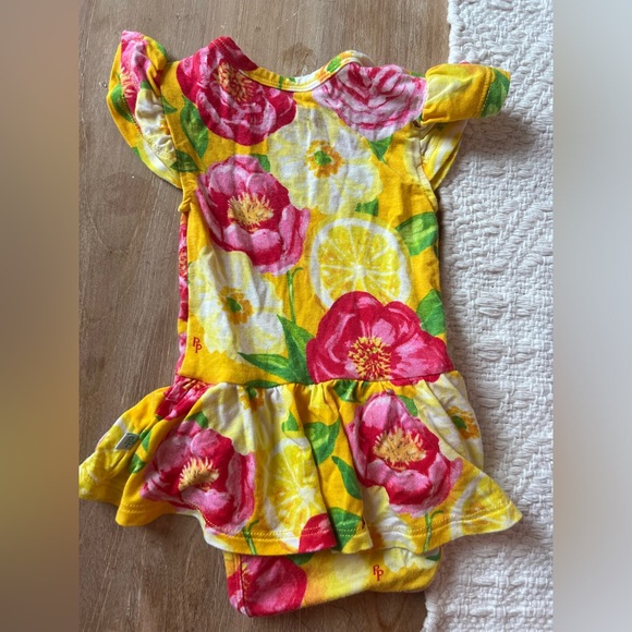 Posh Peanut Baby Girl Floral Spring Bodysuit Dress - Picture 3 of 3